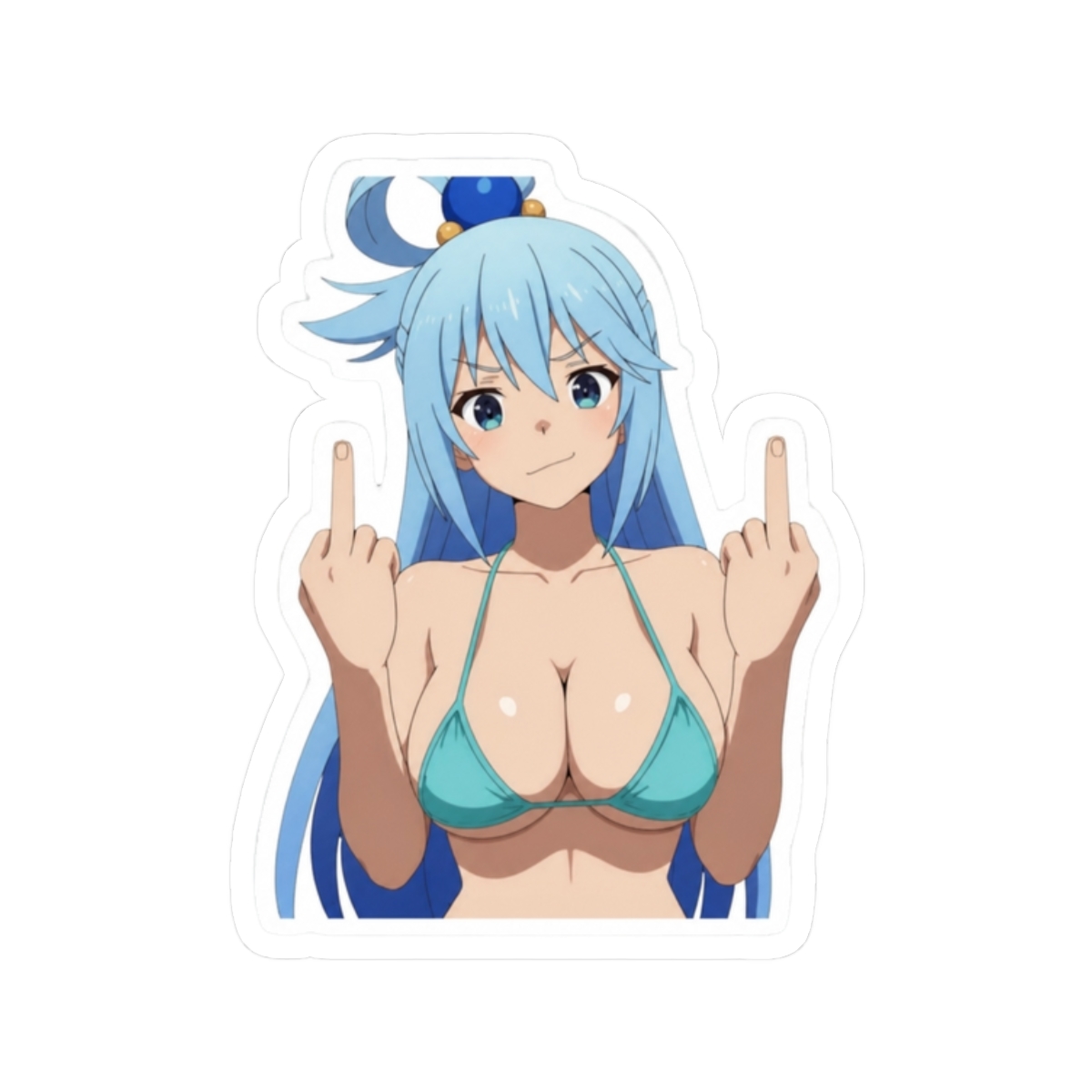 Anime Middle Finger - Aqua | Konosuba - alternate angle 3, merchandise